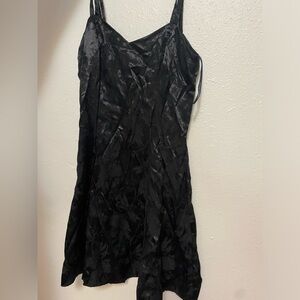 Black floral mini dress